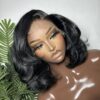 Noelle layered Bob – 10” | 300g | 6x6 HD Closure | side part   Color- Jet black