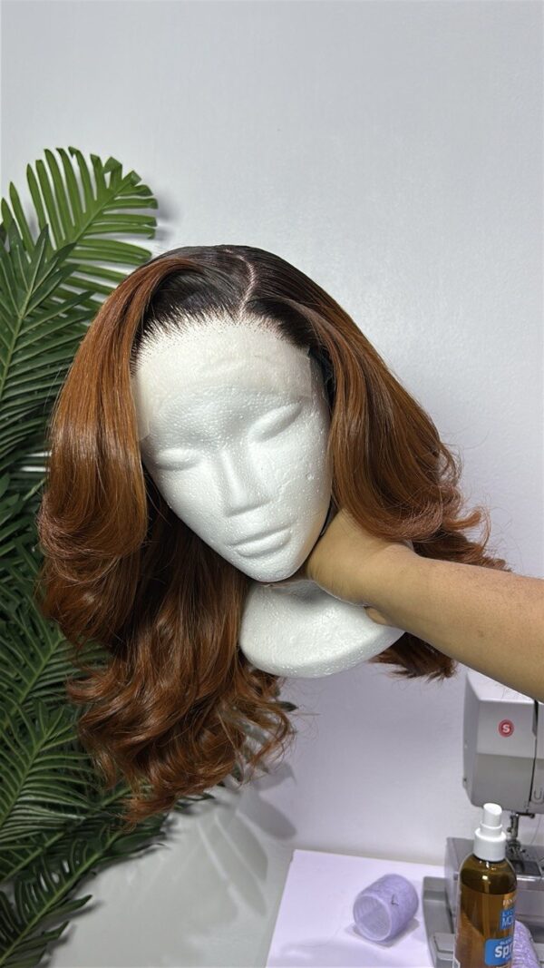 Élan wave – 14” | 300g | 5x5 Swiss Closure | Layered  Color- Cajun